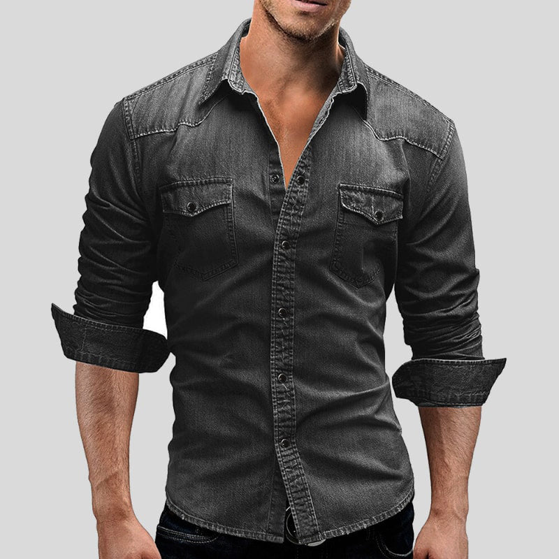 Gerrit | Vintage denim overhemd met iconische borstzakken