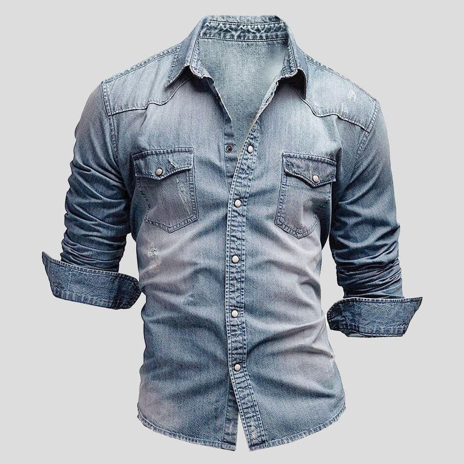 Gerrit | Vintage denim overhemd met iconische borstzakken