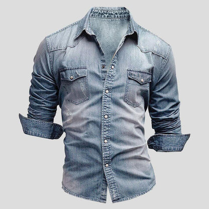 Gerrit | Vintage denim overhemd met iconische borstzakken