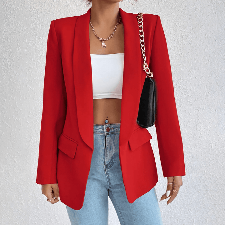 Getailleerde Damesblazer – Chique Lange Blazer voor Werk, Kantoor en Zakelijke Outfits
