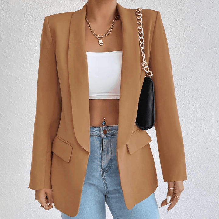 Getailleerde Damesblazer – Chique Lange Blazer voor Werk, Kantoor en Zakelijke Outfits