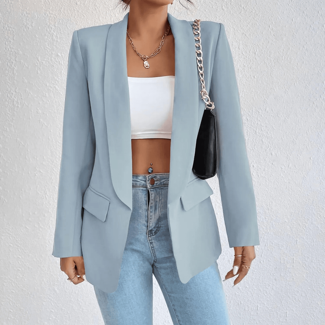 Getailleerde Damesblazer – Chique Lange Blazer voor Werk, Kantoor en Zakelijke Outfits