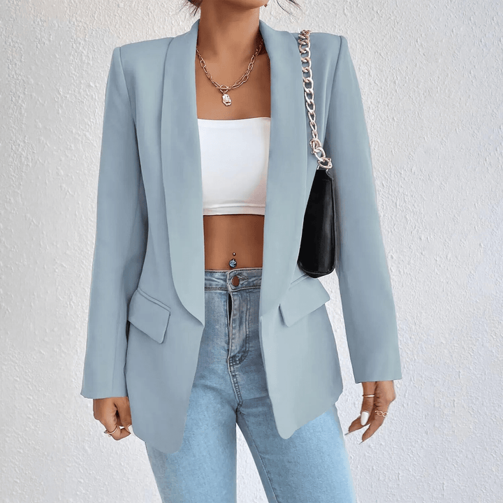Getailleerde Damesblazer – Chique Lange Blazer voor Werk, Kantoor en Zakelijke Outfits