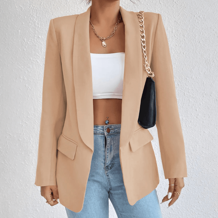 Getailleerde Damesblazer – Chique Lange Blazer voor Werk, Kantoor en Zakelijke Outfits