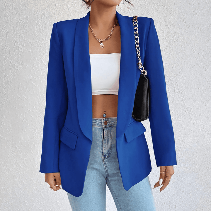 Getailleerde Damesblazer – Chique Lange Blazer voor Werk, Kantoor en Zakelijke Outfits
