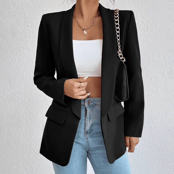 Getailleerde Damesblazer – Chique Lange Blazer voor Werk, Kantoor en Zakelijke Outfits