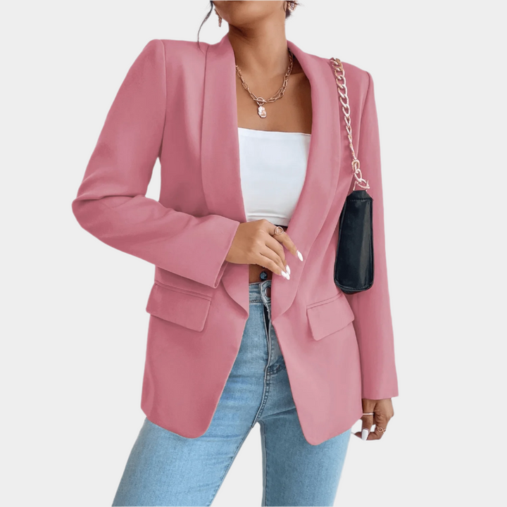 Getailleerde Damesblazer – Chique Lange Blazer voor Werk, Kantoor en Zakelijke Outfits