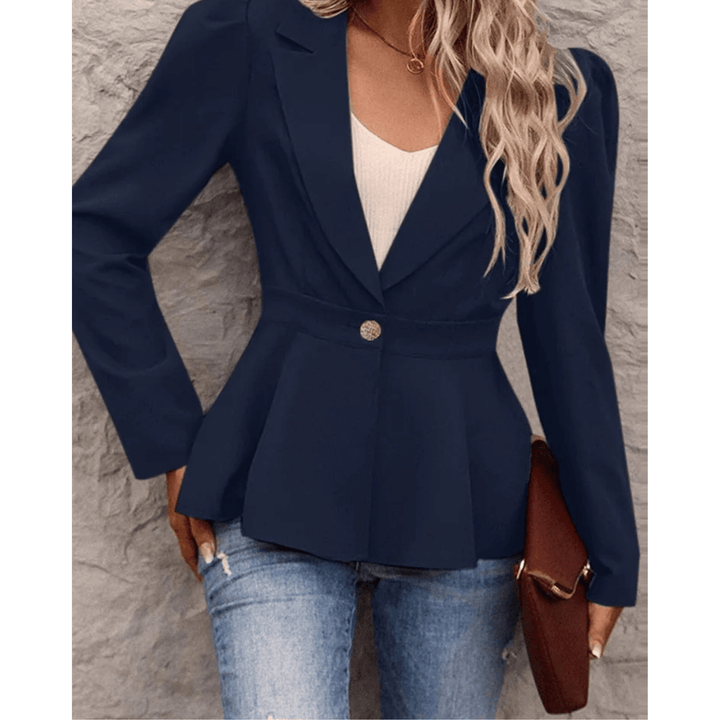 Getailleerde Damesblazer – Elegante Blazer met Pofmouwen voor Werk en Chique Outfits