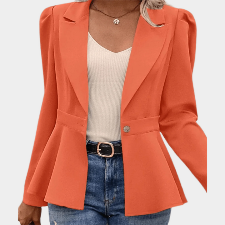 Getailleerde Damesblazer – Elegante Blazer met Pofmouwen voor Werk en Chique Outfits