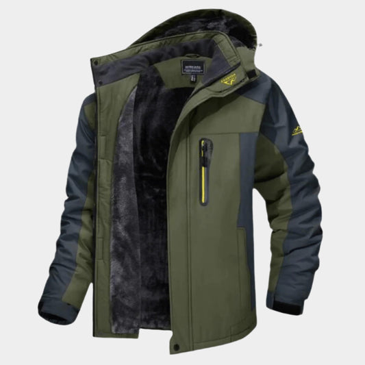 Gevoerde winterjas voor heren - Outdoorjas met capuchon, warm en ademend