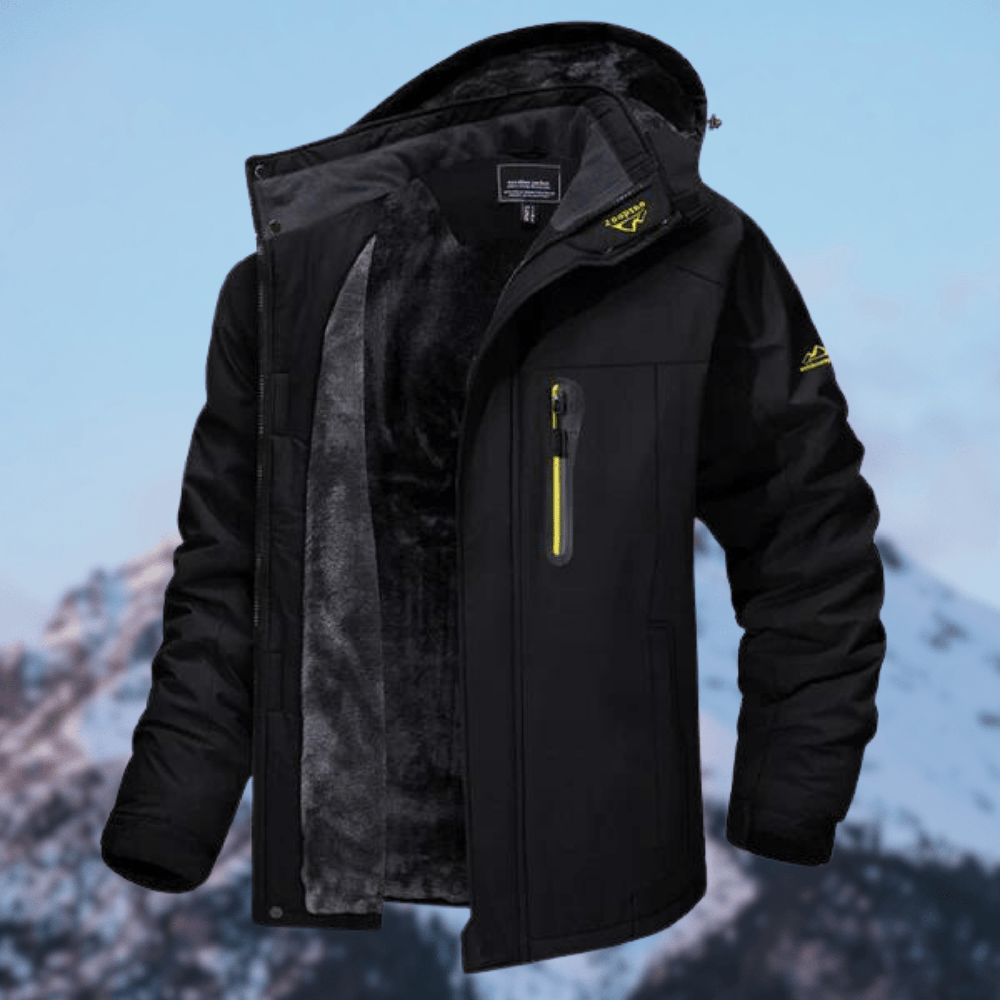 Gevoerde winterjas voor heren - waterdichte en winddichte outdoorjas met capuchon, warm en ademend