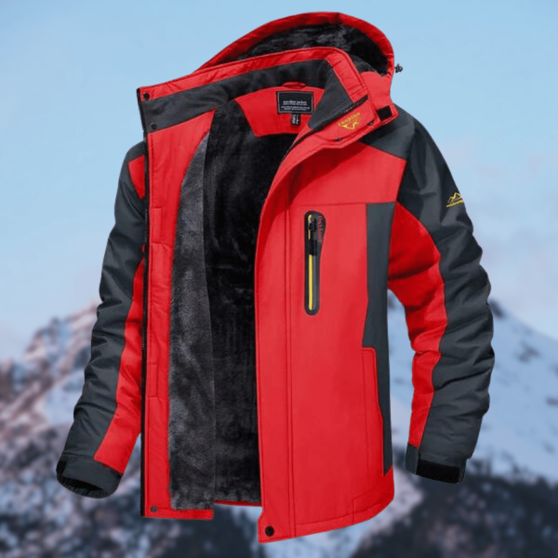 Gevoerde winterjas voor heren - waterdichte en winddichte outdoorjas met capuchon, warm en ademend