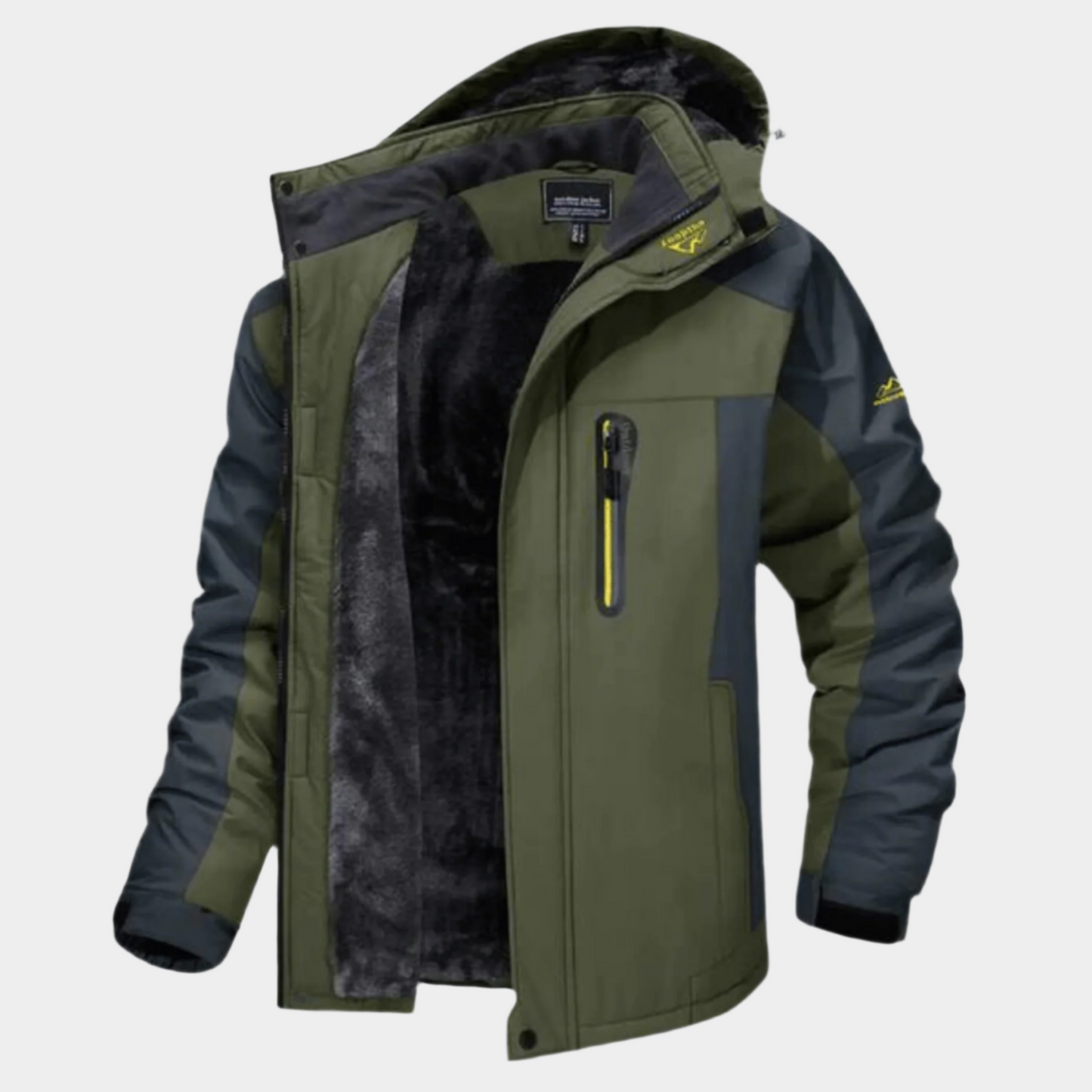 Gevoerde winterjas voor heren - waterdichte en winddichte outdoorjas met capuchon, warm en ademend
