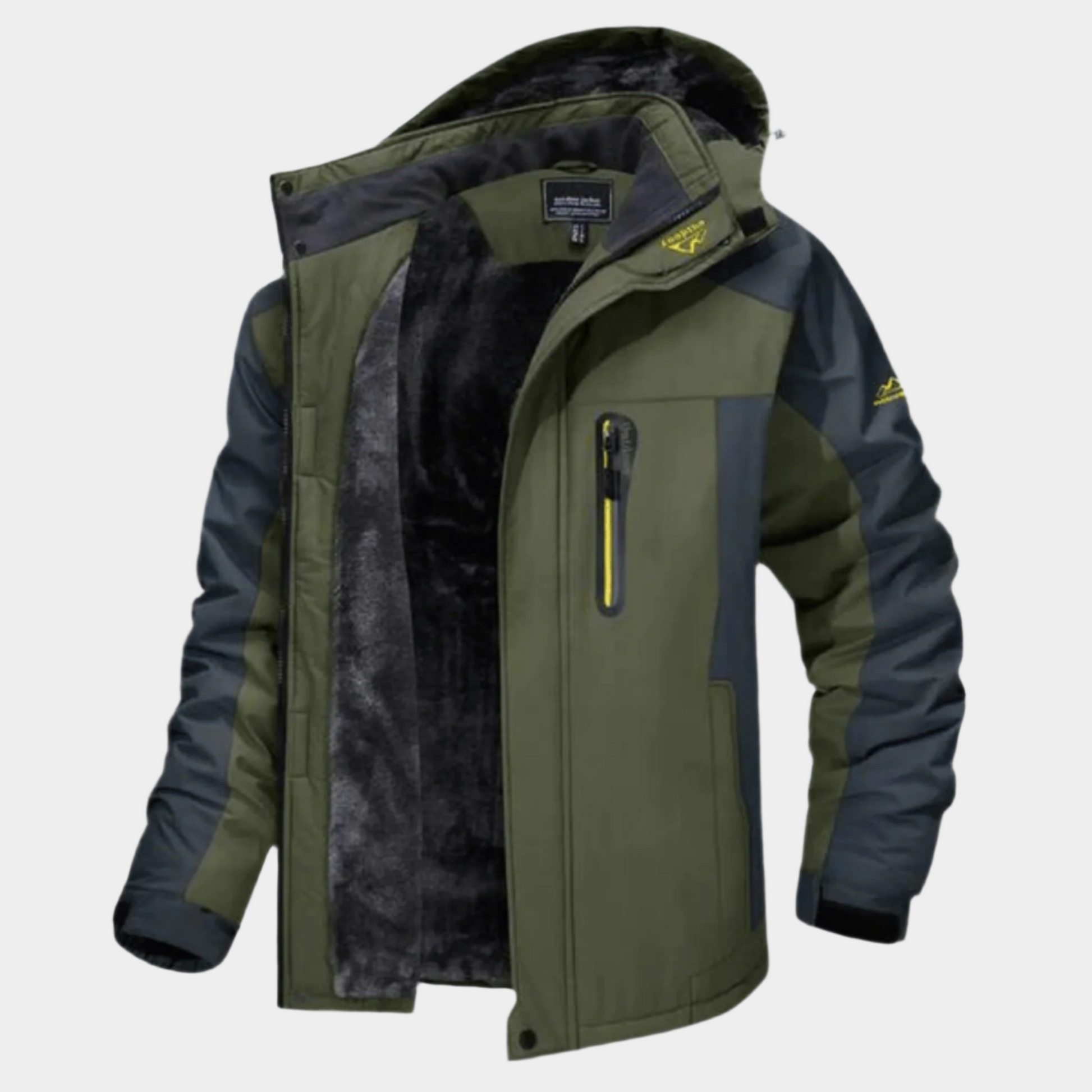 Gevoerde winterjas voor heren - waterdichte en winddichte outdoorjas met capuchon, warm en ademend