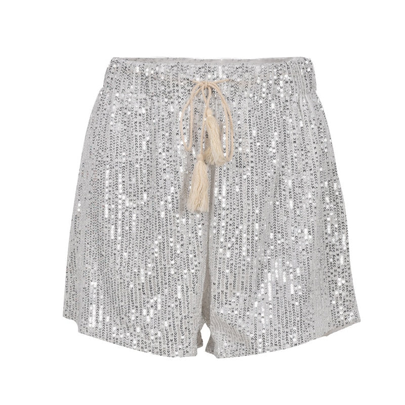 Berta - Elastische pailletten glitter shorts