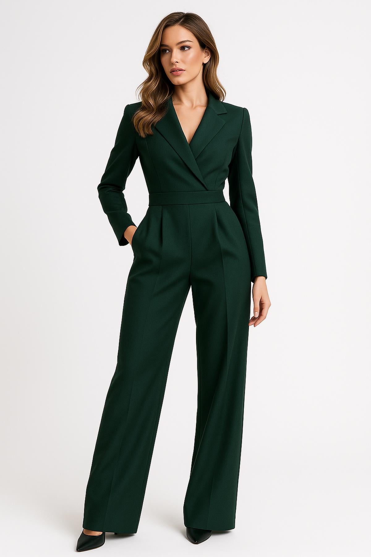 Hendrika | Elegante Jumpsuit wikkelontwerp Met Lange Mouwen