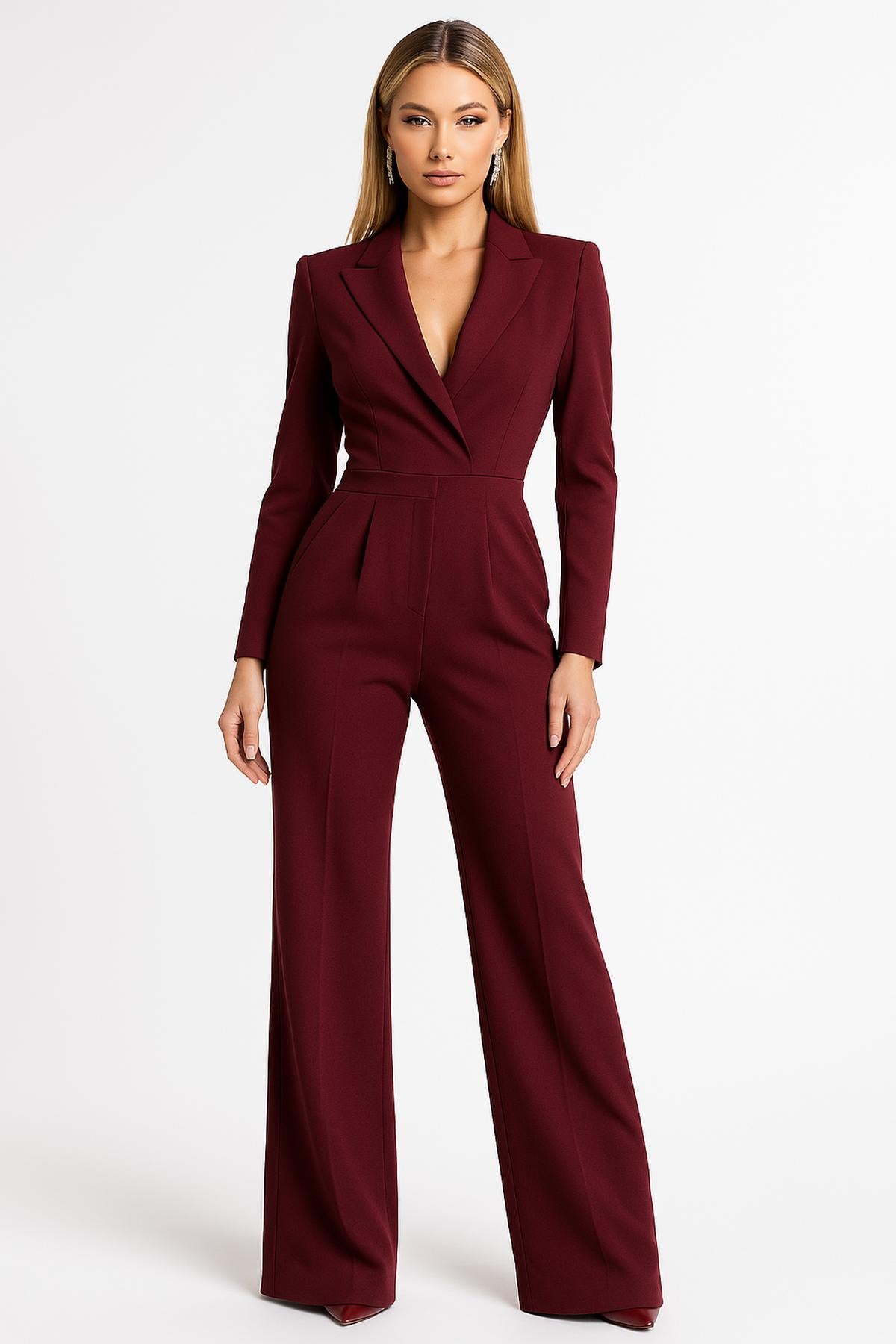 Hendrika | Elegante Jumpsuit wikkelontwerp Met Lange Mouwen