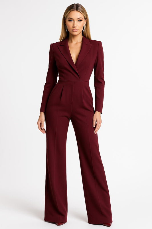Hendrika | Elegante Jumpsuit wikkelontwerp Met Lange Mouwen