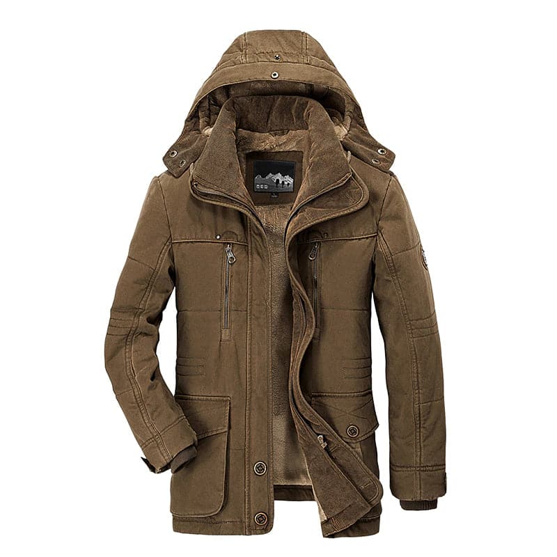 Heren Gevoerde Winterjas – Water- en Winddichte Warme Parka met Capuchon