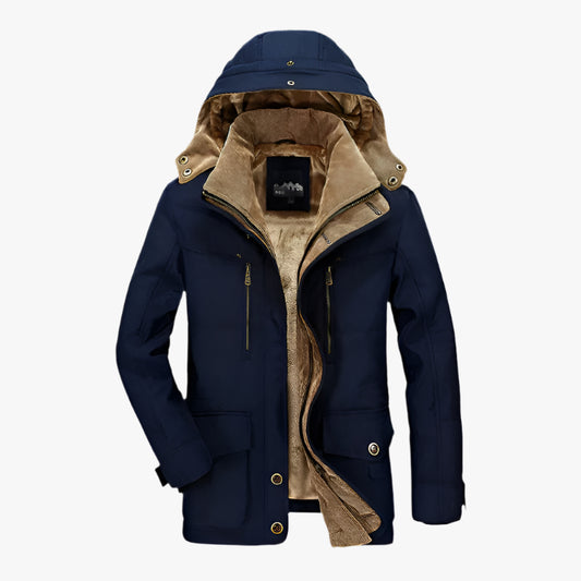 Heren Gevoerde Winterjas – Water- en Winddichte Warme Parka met Capuchon