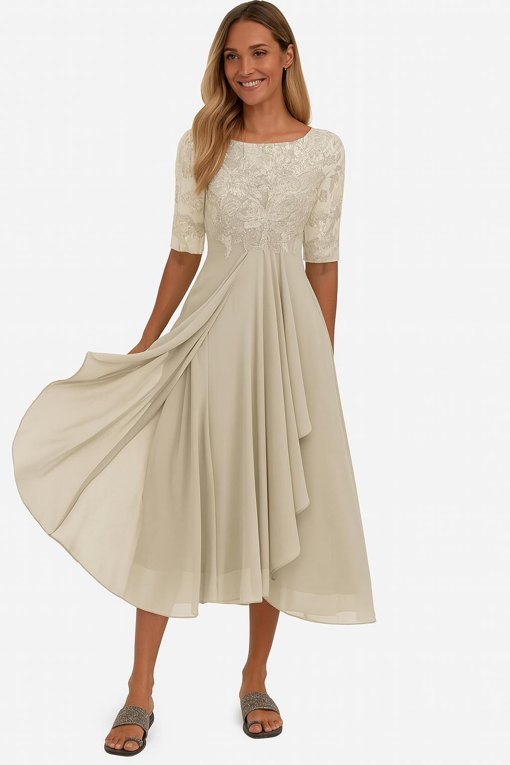 Isabelle | Elegante midi jurk voor bruiloften en speciale gelegenheden