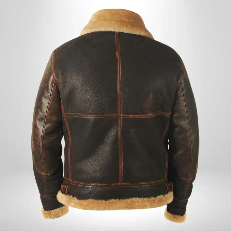 Jan | Vintage pilotenjack met bontkraag van leer