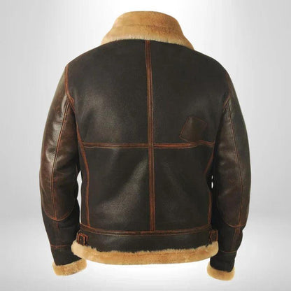Jan | Vintage pilotenjack met bontkraag van leer