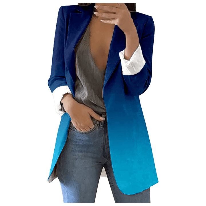 Lange Damesblazer – Vintage Blazer met Print voor Kantoor, Casual en Voorjaarsoutfits