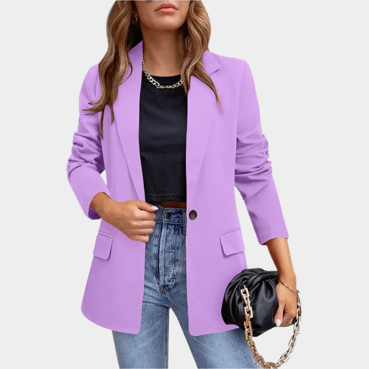 Lange Slim Fit Blazer – Stijlvol Koreaans Colbert voor Dames, Werk en Casual
