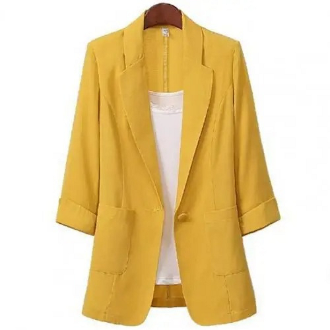 Lange mouw, revers, zakken dames blazer