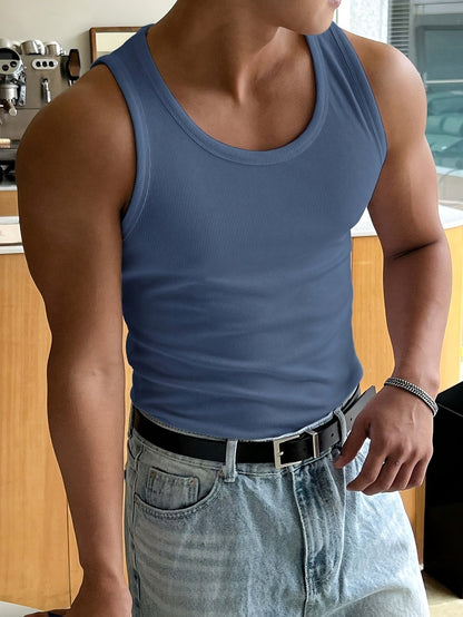 Lars | Ribbed witte tanktop