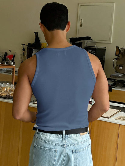 Lars | Ribbed witte tanktop