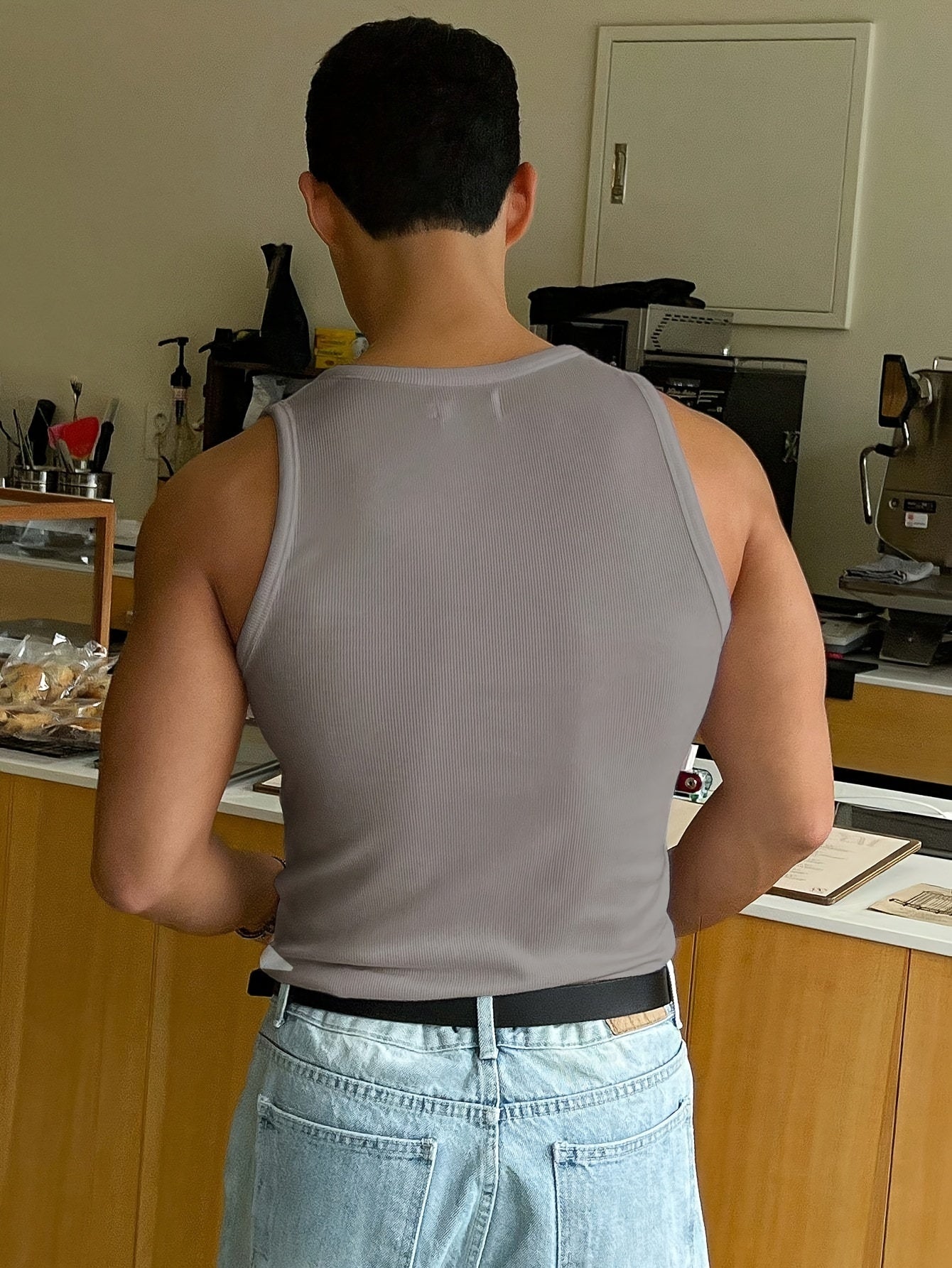 Lars | Ribbed witte tanktop