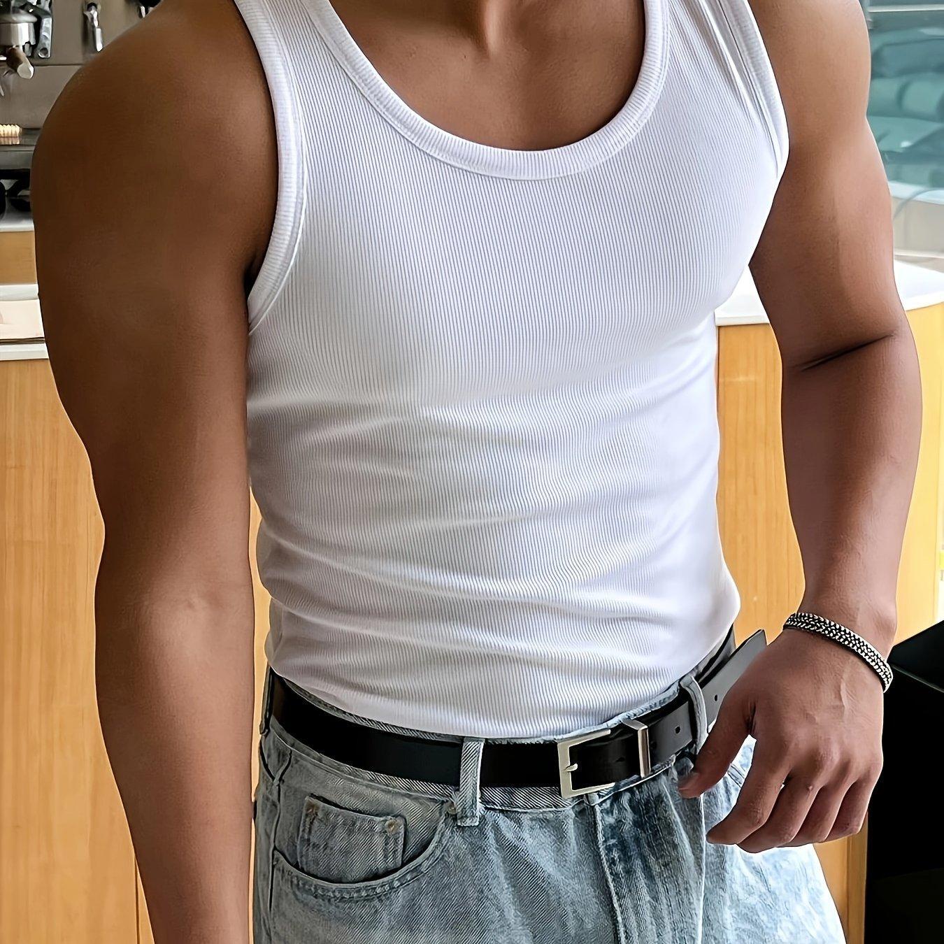 Lars | Ribbed witte tanktop