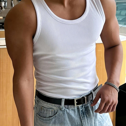 Lars | Ribbed witte tanktop