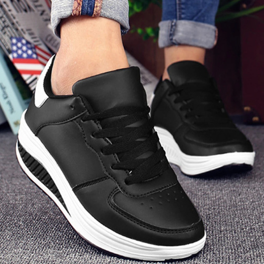 Leer ademende waterdichte orthopedische dames sneakers