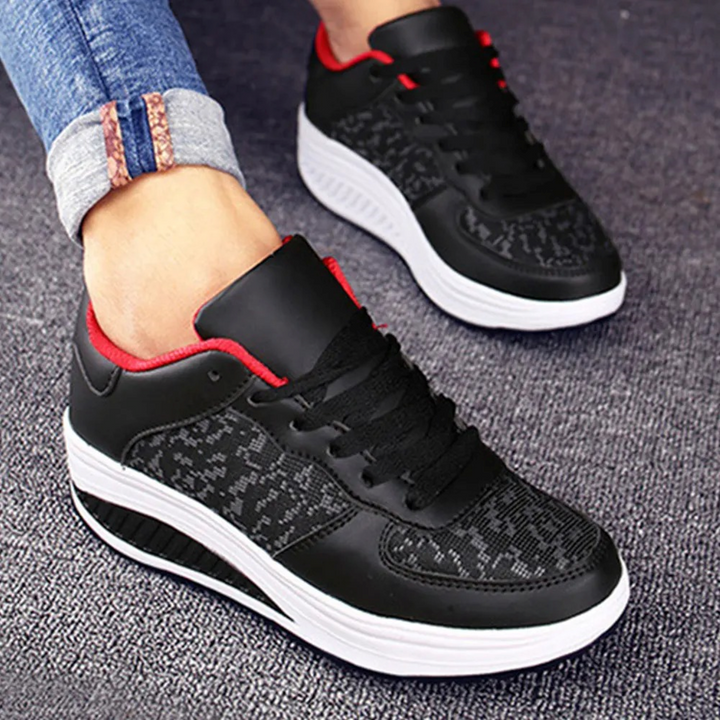 Leer ademende waterdichte orthopedische dames sneakers