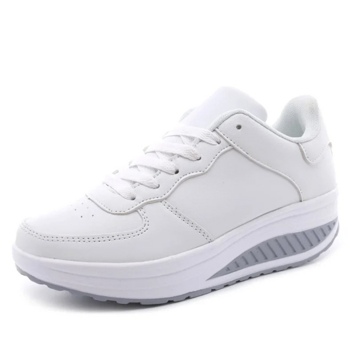 Leren platte ademende orthopedische dames sneakers