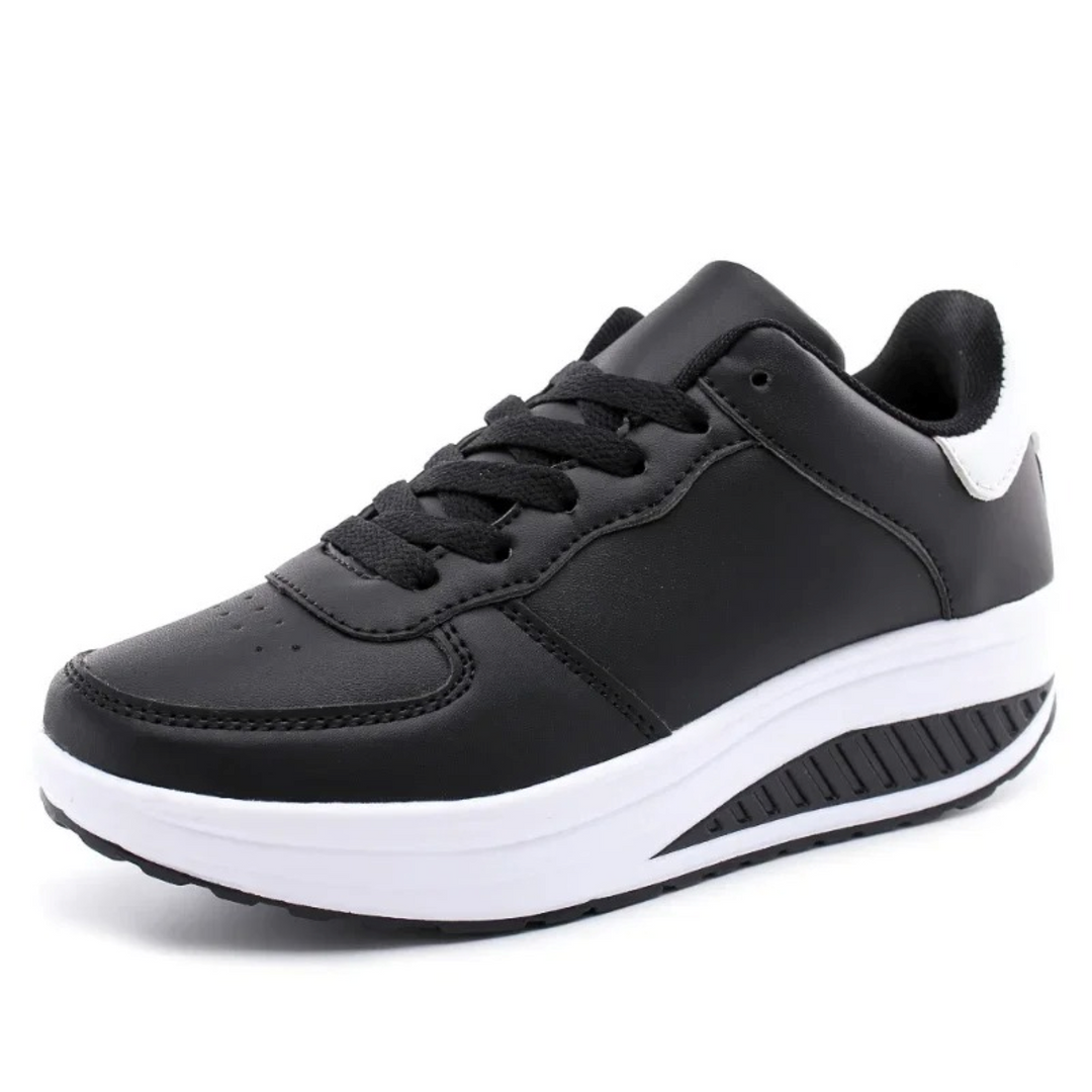 Leren platte ademende orthopedische dames sneakers