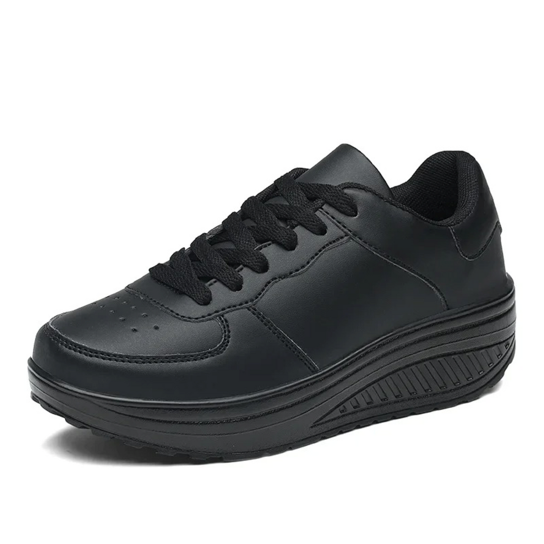 Leren platte ademende orthopedische dames sneakers