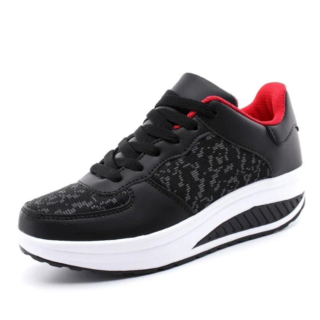 Leren platte ademende orthopedische dames sneakers