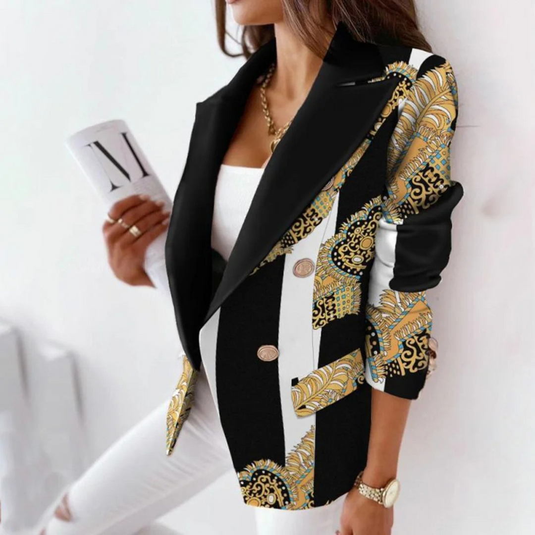 Omslagkraag dames blazer, casual eenvoudige lange mouw coat