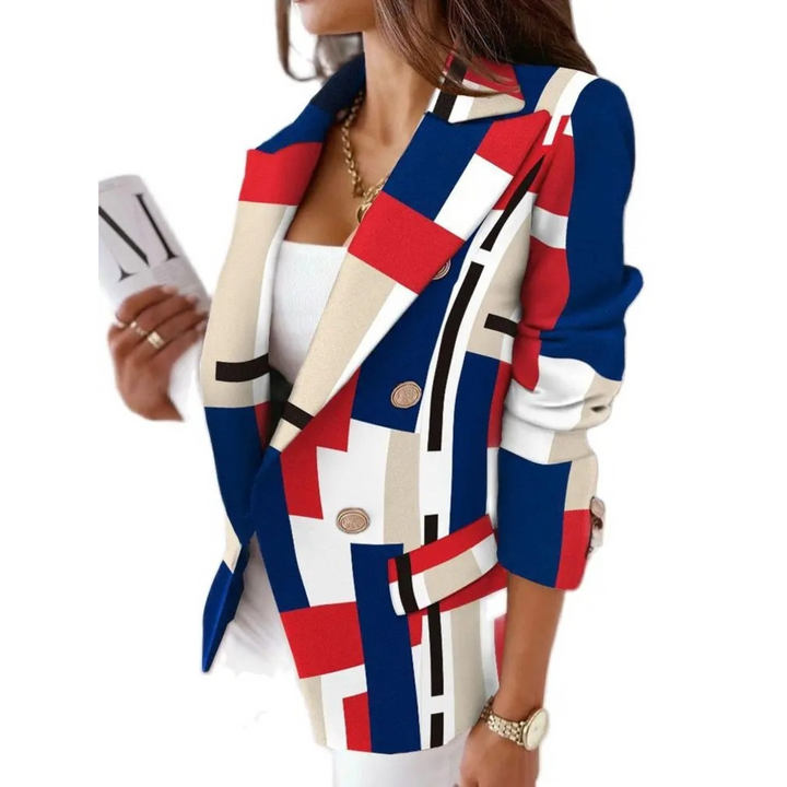 Omslagkraag dames blazer, casual eenvoudige lange mouw coat