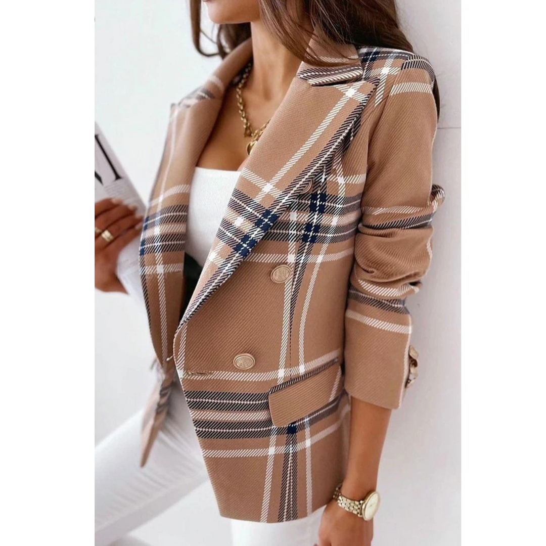 Omslagkraag dames blazer, casual eenvoudige lange mouw coat