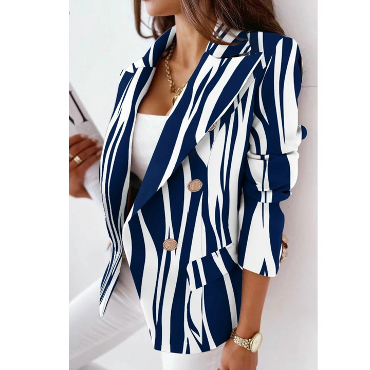 Omslagkraag dames blazer, casual eenvoudige lange mouw coat