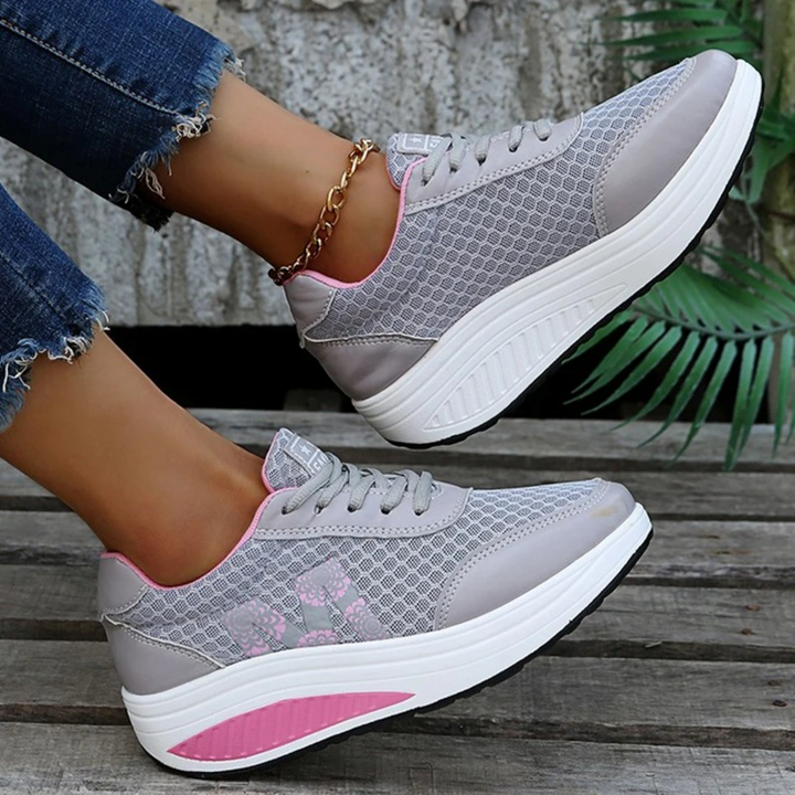 Platte ademende comfortabele orthopedische dames sneakers