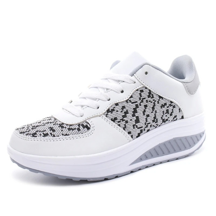 Platte lichtgewicht zwarte orthopedische dames sneakers