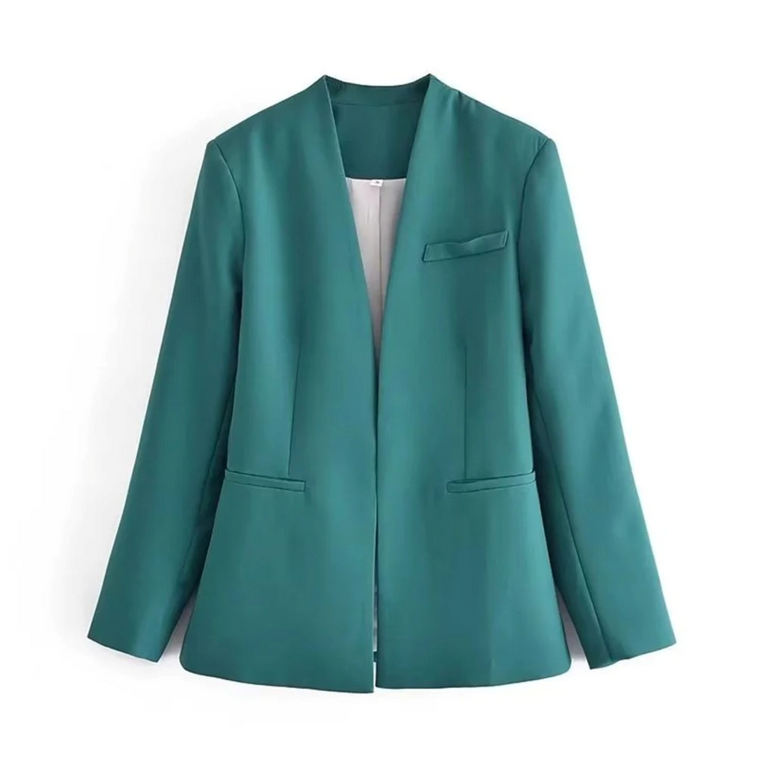 Polo kraag, slim fit, multikleur dames blazer