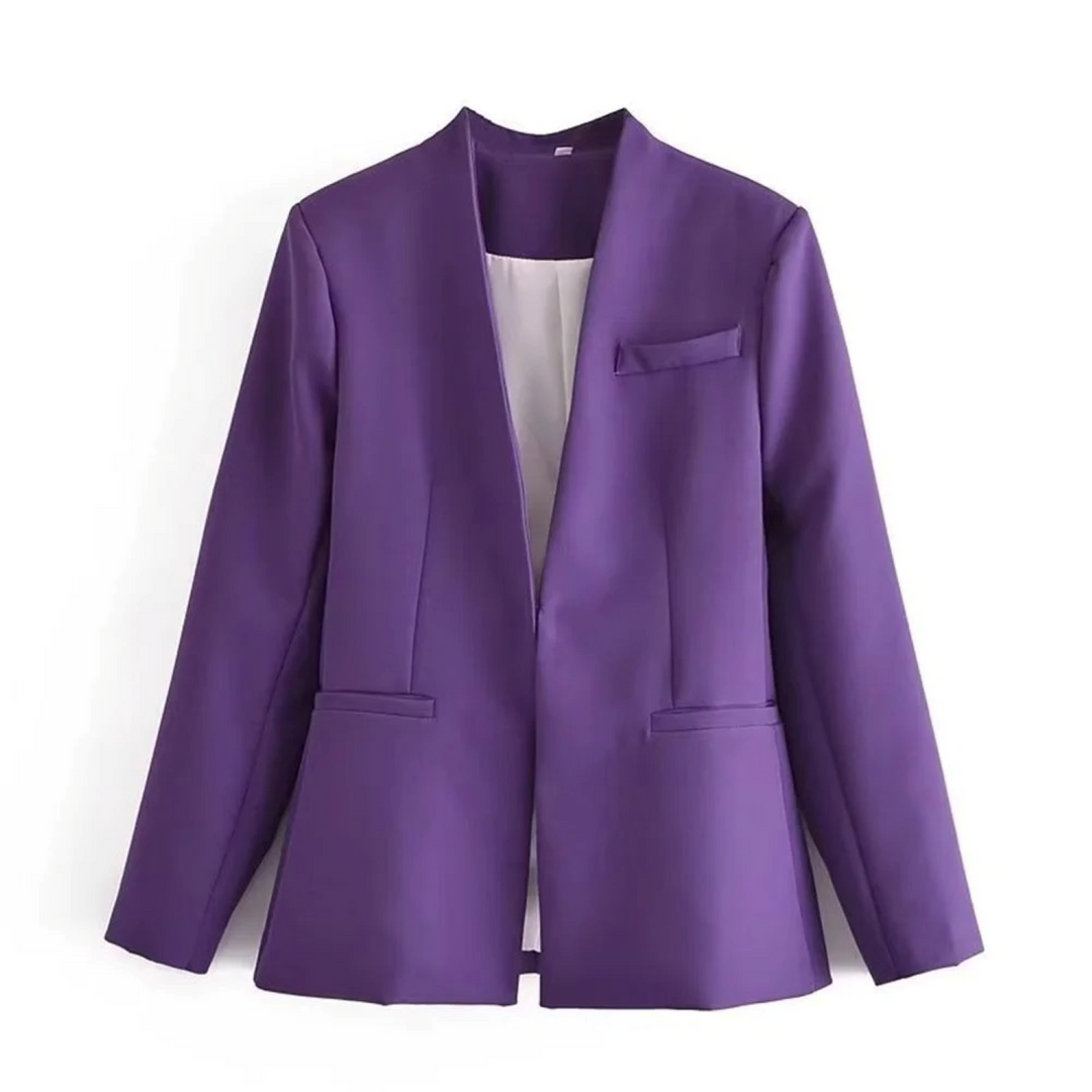 Polo kraag, slim fit, multikleur dames blazer