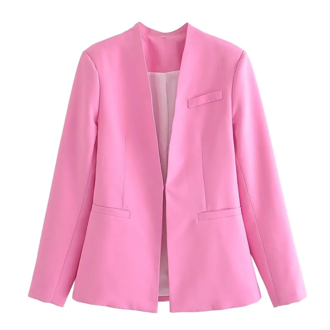 Polo kraag, slim fit, multikleur dames blazer